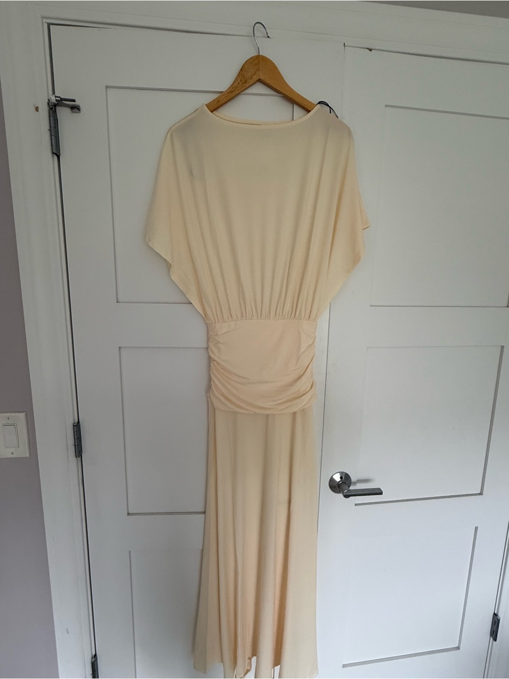 H&M Light Yellow Draped Maxi Dress